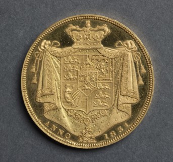 Two Pounds [pattern] (reverse), 1831. J. B. Merlen (British), William Wyon (British). Gold