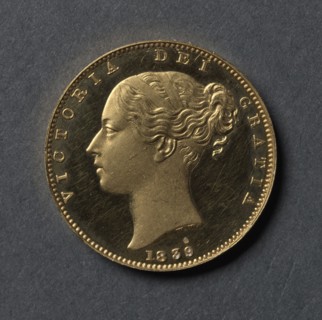 Sovereign , 1839. William Wyon (British). Gold