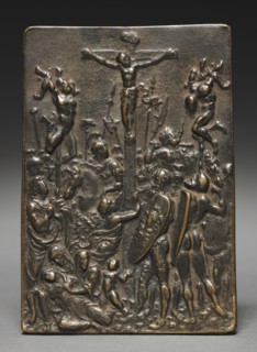 The Crucifixion, 16th century. Cast after a model by Moderno (Italian, 1467-1528). Bronze; overall: