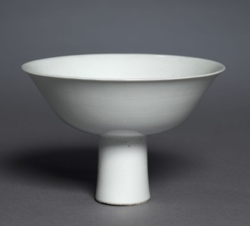 Stem Cup with Buddhist Emblems: Shufu Ware, 1300s. China, Jiangxi province, Yuan dynasty