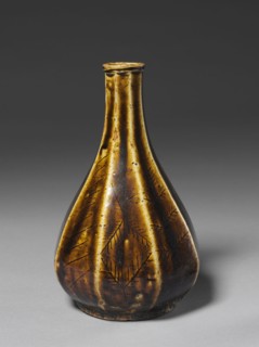 Eight-faceted Bottle, 1800s-1900s. Korea, Joseon dynasty (1392-1910). Stoneware; overall: 23.2 cm