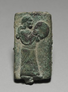 Hand Drummer, 900-700 BC. Assyrian, Iraq or possibly Syria, 9th-7th Century BC. Bronze, solid cast;