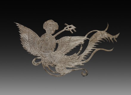 Inlay for a Mirror or Box: Lady and Mandolin, c. 900-1000. China, Tang dynasty (618-907) - Song