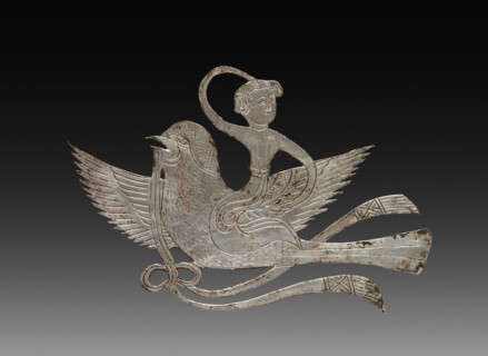 Inlay for a Mirror or Box: Lady on a Bird, c. 900-1000. China, Tang dynasty (618-907) - Song