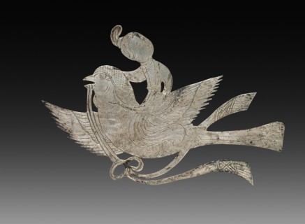 Inlay for a Mirror or Box: Lady on a Bird, c. 900-1000. China, Tang dynasty (618-907) - Song