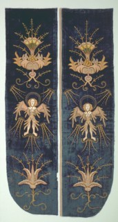 Part of a Chasuble Back, c. 1500. England, London (embroidery) and Italy, Florence (velvet), early