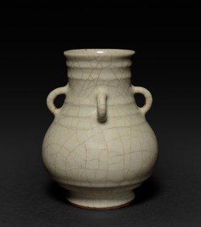 Vase: Guan type, 1700s. China, Qing dynasty (1644-1911). Porcelain; diameter: 12.1 cm (4 3/4 in.);