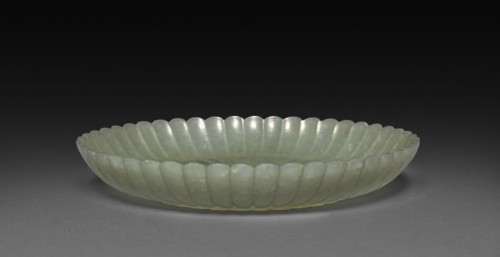 Plate in the Form of a Chrysanthemum, 1700s-1800s. China, Qing dynasty (1644-1911). Jade; diameter: