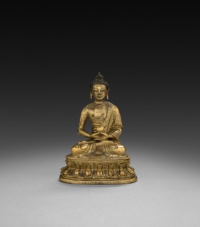Seated Buddha, 1500s. China, Ming dynasty (1368-1644). Gilt bronze; overall: 9.9 cm (3 7/8 in.).