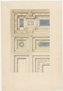 Design for Ornamental Ceiling, 19th century. Anonymous, after Charles Percier (French, 1764-1838).