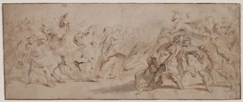 Reconciliation of the Romans and the Sabines (recto) Venus Disarming Mars, Drapery Study (verso)