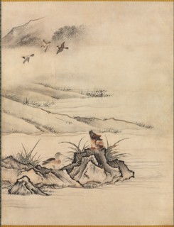 Flowers and Birds in a Spring Landscape, 1500s. Attributed to Kano Motonobu (Japanese, c.
