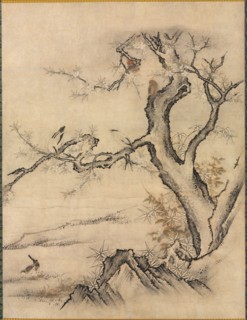 Flowers and Birds in a Spring Landscape, 1500s. Attributed to Kano Motonobu (Japanese, c.