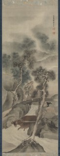 Water Buffalo Returning Home, 1781. Yosa Buson (Japanese, 1716-1783). Hanging scroll, ink and light