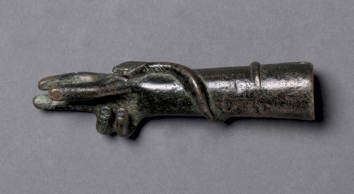 Votive Arm and Hand of Zeus Sabazios, 1-200. Italy, Roman, 1st-2nd Century. Bronze; overall: 9.4 cm