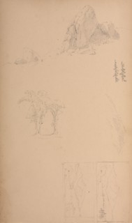 Sketchbook, page 09: Mountians and Rocks , 1859. Sanford Robinson Gifford (American, 1823-1880).