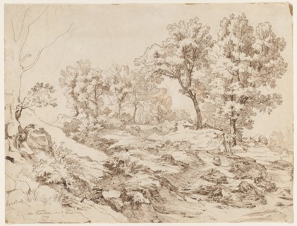 La Serpentara near Olevano, 1829. Friedrich Preller (German, 1804-1878). Pen and brown ink over
