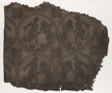 Roundels with King Spearing Lion, 800s ?. Iran or Iraq, Abbasid period, 9th century (?). Lampas