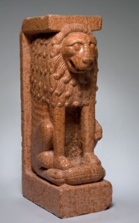 Supporting Lion, style of the 13th century. Italy, style of the 13th century. Pink limestone (known