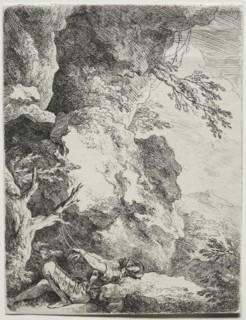 St. William, The Hermit Saint. Christian Wilhelm Ernst Dietrich (German, 1712-1774). Etching