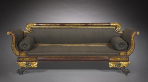 Sofa, c. 1820. America, New York, Empire style, 19th century. Wood with painted and gilded