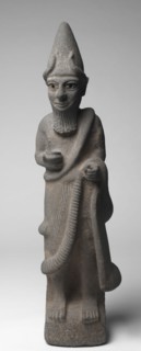 Priest-King or Deity, c. 1600 BC. Hittite, North Syria, early 17th Century BC. Basalt with bone