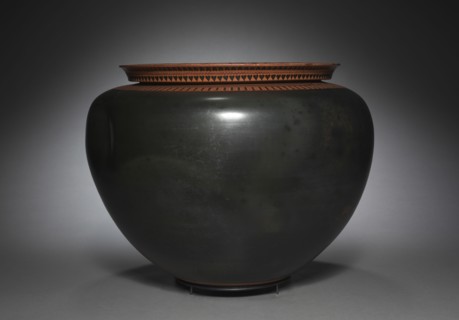 Dinos, c. 520-515 BC. Circle of Antimenes Painter (Greek). Black-figure terracotta; diameter: 50.8