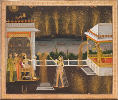 Ladies Celebrating Diwali, c. 1760. Northern India, Uttar Pradesh, Lucknow, 18th century. Opaque