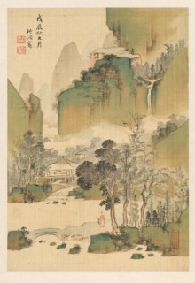 Landscape, 1808. Chikuto Nakabayashi (Japanese, 1776-1853). Album leaf; ink and color on ivory