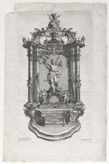 Model for Altar for Woodcarvers. Gottfried Bernhard Götz (German, 1708-1774). Engraving