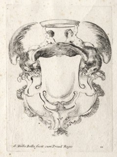 New Model for a Cartouche, 1647. Stefano Della Bella (Italian, 1610-1664). Etching