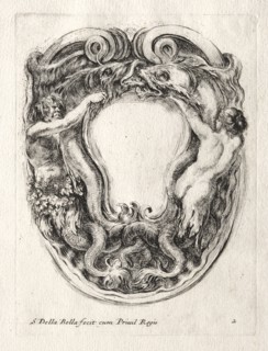 New Model for a Cartouche, 1647. Stefano Della Bella (Italian, 1610-1664). Etching