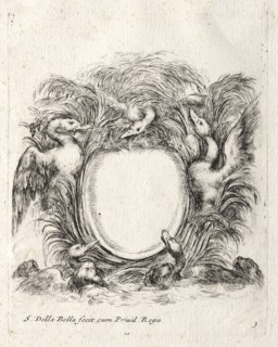 New Model for a Cartouche, 1647. Stefano Della Bella (Italian, 1610-1664). Etching