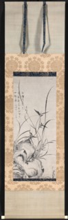 Rock, Bamboo, and Orchids, late 1300s-early 1400s. Gyokuen Bompo (Japanese, 1348-c. 1420). Hanging