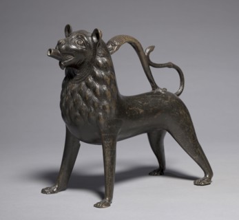 Lion Aquamanile, 1200-1250. Germany, Lower Saxony, Hildesheim, Gothic period, first half 13th