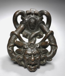 Doorknocker with Gorgon Head, mid 1500s. Italy, Venice, mid-16th century. Bronze ; overall: 25.4 x