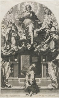 The Ecstasy of St. Francis. Francesco Villamena (Italian, 1566-1624). Engraving