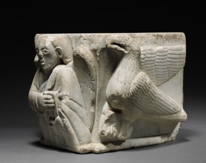 Engaged Capital with Figures of a Man and of an Eagle, 1175-1200. Northern Italy, Emilia