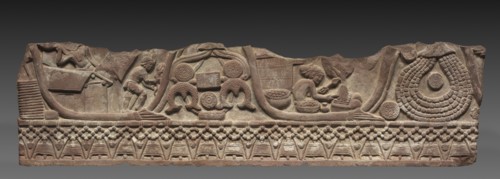 Section of a Coping Rail, c. 150 BC. India, Madhya Pradesh, Bharhut, Shunga Period. Sandstone;