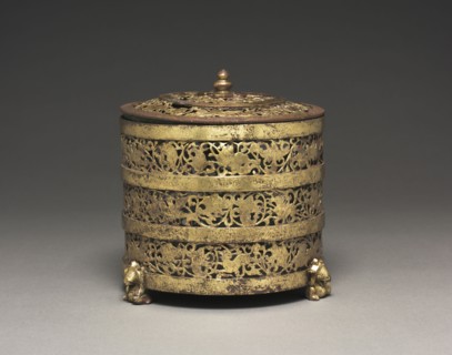Cylindrical Container with Cover (Lian), 100 BC- 100. China, Han dynasty (202 BC-AD 220). Gilt