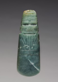 Celt-Shaped Pendant, c. 300 BC - AD 600. Costa Rica, Southern Nicoya region, c. 4th century BC - AD