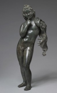 Statuette of Harpocrates, c. 50 BC. Greece, Greco-Roman Period, late Ptolemaic Dynasty. Bronze,