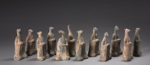 Mortuary Figures of the Zodiac Signs, 500s. China, Northern Wei dynasty (386-534). Gray earthenware