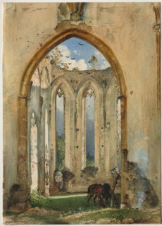 Ruin of a Church, 1849. Rudolf von Alt (Austrian, 1812-1905). Watercolor with gouache and glazing;