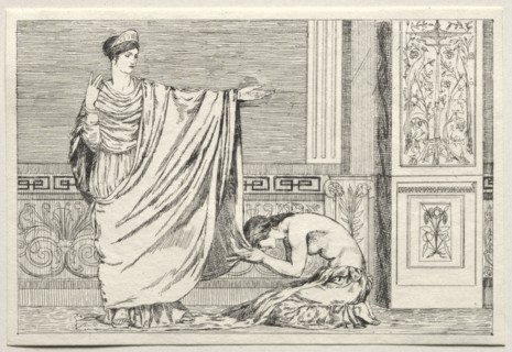 Cupid and Psyche: Psyche and Juno, 1880. Max Klinger (German, 1857-1920). Etching; sheet: 7 x 10.3