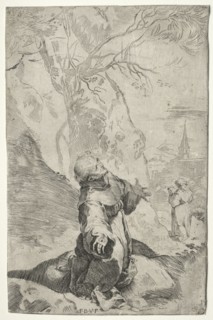 St. Francis Receiving the Stigmata. Federico Barocci (Italian, 1528-1612). Etching