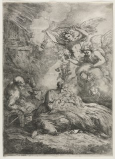 The Nativity. Bartolomeo Biscaino (Italian, 1632-1657). Etching