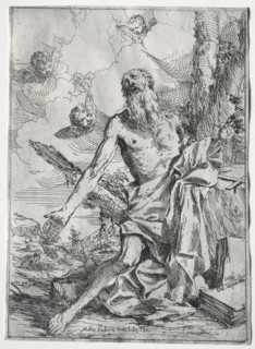 St. Jerome. Giulio I Carpioni (Italian, 1611-1674). Etching