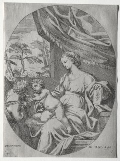 Virgin and Child with the Infant St. John, 1647. Carlo Maratti (Italian, 1625-1713). Etching