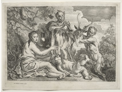 Jupiter Nourished by the Goat Almathea, 1652. Jacob Jordaens (Flemish, 1593-1678). Etching